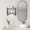 2-Tier Wood Wall Mounted Bathroom Shelf with Towel Rack